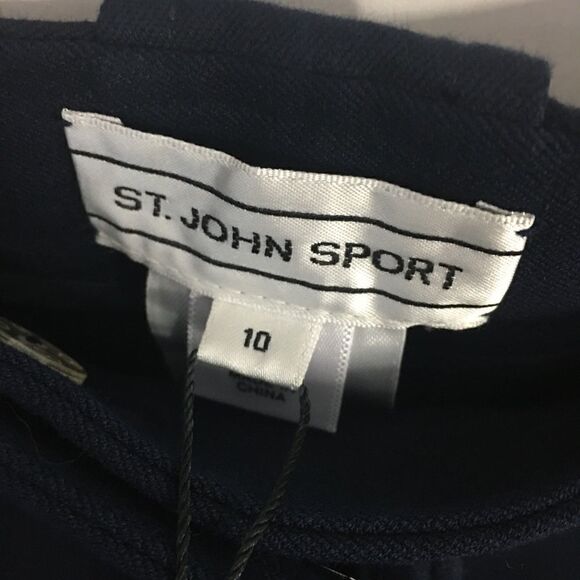 St. John Sport Navy With Thick Stitch Crease Pants Size 10 - Picture 3 of 5